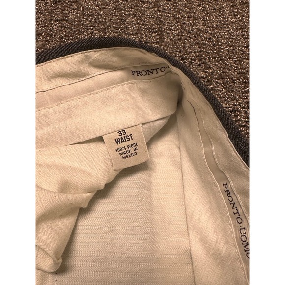 Pronto Uomo Grey Mens Slacks‎ 100% Wool Size 33 See Details - Picture 4 of 7